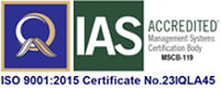 ISO 9001:2015 Certificate No.23IQLA45